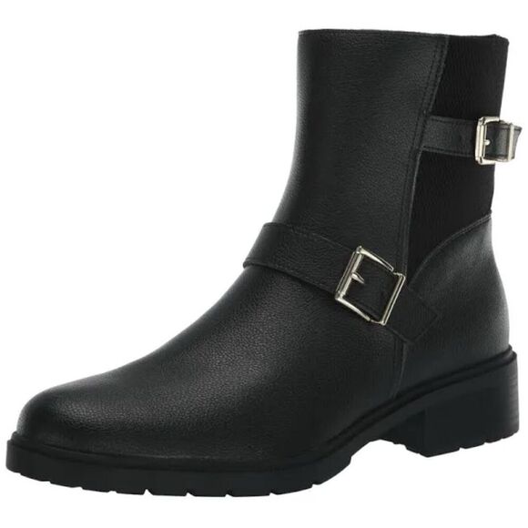 Anne Klein‎ Boots Size 10.5 Black Block Heel Almond Toe Buckle Detail NEW - Picture 11 of 11